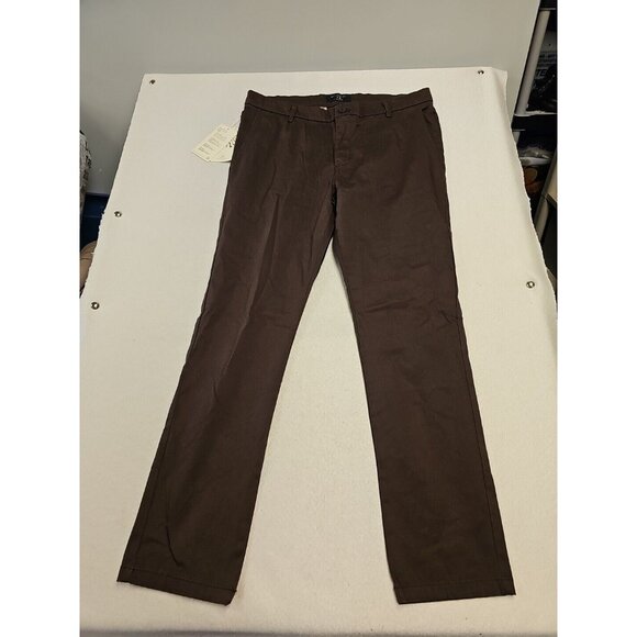 Matchstick Argus Brown Pants Mens 36  Brown Straight Leg  Solid Trousers New - Picture 1 of 8